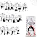 PERPAA Kumkum Velvet Round Bindi Box of 15 Flaps for Ladies Women Forehead Bindi (Stick On) (Size 3, Diameter 10mm, Dark Maroon)