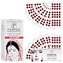 PERPAA Kumkum Velvet Round Bindi Box of 15 Flaps for Ladies Women Forehead Bindi (Stick On) (Size 3, Diameter 10mm, Dark Maroon)