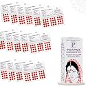 PERPAA Kumkum Velvet Round Bindi Box of 15 Flaps for Ladies Women Forehead Bindi (Stick On) (Size 3, Diameter 10mm, Red)