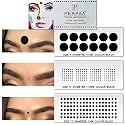 PERPAA Simple Plain Black Round Kumkum Forehead sticker Bindis Bindiya with Different Sizes for women Pack of 3 Flaps (PBF3_BR_Combo no. -35)