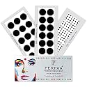 PERPAA Simple Plain Black Round Kumkum Forehead sticker Bindis Bindiya with Different Sizes for women Pack of 3 Flaps (PBF3_BR_Combo no. -48)