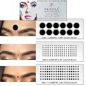 PERPAA Simple Plain Black Round Kumkum Forehead sticker Bindis Bindiya with Different Sizes for women Pack of 3 Flaps (PBF3_BR_Combo no. -39)