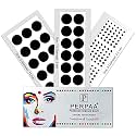 PERPAA Simple Plain Black Round Kumkum Forehead sticker Bindis Bindiya with Different Sizes for women Pack of 3 Flaps (PBF3_BR_Combo no. -47)