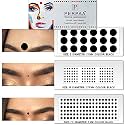 PERPAA Simple Plain Black Round Kumkum Forehead sticker Bindis Bindiya with Different Sizes for women Pack of 3 Flaps (PBF3_BR_Combo no. -49)