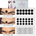PERPAA Simple Plain Black Round Kumkum Forehead sticker Bindis Bindiya with Different Sizes for women Pack of 3 Flaps (PBF3_BR_Combo no. -36)