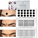 PERPAA Simple Plain Black Round Kumkum Forehead sticker Bindis Bindiya with Different Sizes for women Pack of 3 Flaps (PBF3_BR_Combo no. -44)