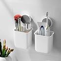 Perpetual Plastic Wall Mounted Self Adhesive Toothbrush Holder/Toothbrush Holders for Bathroom/Toothbrush Holders/Brush Holder, Toothpaste, Shaver, Razor &amp; Make up Brush (3pcstb)