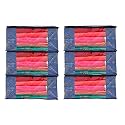 Perpetual Saree Organizer For Wardrobe -Large Size Foldable Saree Covers With Zip, Multipurpose Storage Bag For Suit, Lehanga, Dress Packing With Transparent Window Pack of 2 Pcs. (BlueTd2m)