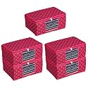 Perpetual Saree Organizer For Wardrobe -Large Size Foldable Saree Covers With Zip, Multipurpose Storage Bag For Suit, Lehanga, Dress Packing With Transparent Window Pack of 4Pcs. (rdo)