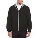 Perry Ellis Men's Long Sleeve Full Zip Golf Jacket With Hood, Stretch, Water-repellent, Sun Protection, Front Pockets