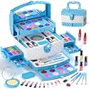 PERRYHOME Kids Makeup Set for Girl 56 Pcs Washable Real Cosmetic, Non-Toxic Frozen Toys Toddler Makeup Kit, Princess Dress up Christmas &amp; Birthday Girl Gift for 3 4 5 6 7 8 9 10 11 12 Year Old Girls