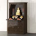 Personal Shrine Altar Table with Storage, Altar Cabinet, Meditation Prayer Table, Buddhist Altar, Meditation Chinese Buddha Niche Cabinet (100cm with partition)