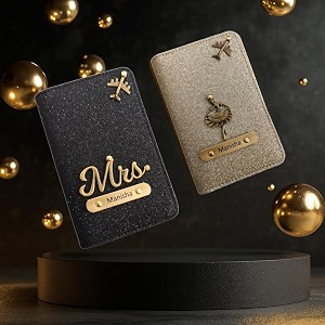 Personalised Glitered Name Passport Cover Combo Pack