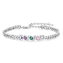 Personalized 1-5 Birthstone Bracelets for Women, Custom Mother Name Bracelets for Birthday, Mothers Day, Christmas Gift for Mom Wife Grandma