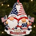 Personalized 250th Anniversary USA Christmas Ornaments 250th Anniversary Christmas Ornament Christmas - 4th of July Gift for Family - Friends Custom Name 3D Relief White Acrylic Ornament