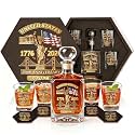 Veterans Day Gifts,Custom USA 250th Anniversary Whiskey Decanter Set for Men,Patriotic Bourbon Decanter Gift Box, 1776-2026 America 250 Years Celebration for Dad Husband Whiskey Lovers