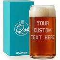 Personalized Beer Glass for Men – 20 oz Custom Beer Glass (3 Line Text) – Engraved Pint Glasses – Custom Glass Cup – Gift Ready Box – Groomsmen, Father’s Day, Birthday Gift