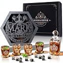 Personalized BEST DAD Whiskey Set, Personalized Whiskey Decanter Set for Men, Custom Bourbon Decanter Gift Set with Wooden Box for Dad Husband Boyfriend,Fathers Day Birthday Retirement Gifts