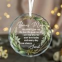 Personalized Bonus Mum Crystal Ornament - Custom Name Stepmom Glass Ornaments, Birthday Gift for Mum, Mother in Law Present, Stepmother Gifts, Gift from Stepson, Stepdaughter