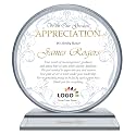 Personalized Boss Appreciation Gift Plaque for Retirement Birthday Church Teachers, Unique K9 Crystal Clear Circle Award with Customized Name and Appreciation Message (S - 6")