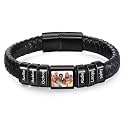 Personalized Bracelet for Men, Custom Bracelet with 1 Photo & 1-6 Names, Engraved Leather Bracelet for Men Dad Bracelet Fathers Bracelet for Dad Grandpa Boyfriend