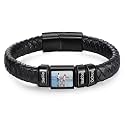 Personalized Bracelet for Men, Custom Bracelet with 1 Photo &amp; 1-6 Names, Engraved Leather Bracelet for Men Dad Bracelet Fathers Bracelet for Dad Grandpa Boyfriend