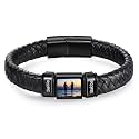 Personalized Bracelet for Men, Custom Bracelet with 1 Photo &amp; 1-6 Names, Engraved Leather Bracelet for Men Dad Bracelet Fathers Bracelet for Dad Grandpa Boyfriend
