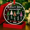 Personalized Brothers and Sisters Keepsake Ornament, Custom Name