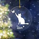 Personalized Cat Loss Clear Acrylic Ornament - 2026 Heart with Angel Ring, Cat Memorial Custom Cats Sympathy Gift Cats Condolence Gifts Pet in Memory Keepsake, Remembrance Gift for Pet