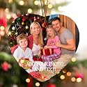 Personalized Ceramic Hanging Ornament - Custom Ceramic Double-Sided Printing, Christmas Tree Ornament Xmas Decor, Gifts for Family Lover Friends Anniversary (Heart-Shaped)