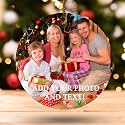 Personalized Ceramic Hanging Ornament - Custom Ceramic Double-Sided Printing, Christmas Tree Ornament Xmas Decor, Gifts for Family Lover Friends Anniversary (Round-Shaped)