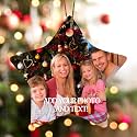 Personalized Ceramic Hanging Ornament - Custom Ceramic Double-Sided Printing, Christmas Tree Ornament Xmas Decor, Gifts for Family Lover Friends Anniversary (Pentagram-Shaped)