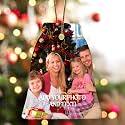 Personalized Ceramic Hanging Ornament - Custom Ceramic Double-Sided Printing, Christmas Tree Ornament Xmas Decor, Gifts for Family Lover Friends Anniversary (Christmas Bell)