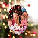 Personalized Ceramic Hanging Ornament - Custom Ceramic Double-Sided Printing, Christmas Tree Ornament Xmas Decor, Gifts for Family Lover Friends Anniversary (Oval-Shaped)