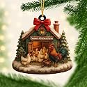 Personalized Chicken Ornament, Chicken Christmas Ornament, Custom Farm Name Ornaments, Chickens Farm Christmas Tree Ornaments, Gifts for Chickens Lovers - A12
