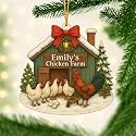 Personalized Chicken Ornament, Chicken Christmas Ornament, Custom Farm Name Ornaments, Chickens Farm Christmas Tree Ornaments, Gifts for Chickens Lovers - A11
