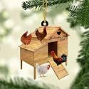 Personalized Chicken Ornament, Chicken Christmas Ornament, Custom Name Ornaments, Chickens Farm Christmas Tree Ornaments - A1