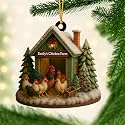 Personalized Chicken Ornament, Chicken Christmas Ornament, Custom Farm Name Ornaments, Chickens Farm Christmas Tree Ornaments, Gifts for Chickens Lovers - A13