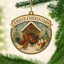 Personalized Chicken Ornament, Chicken Christmas Ornament, Custom Farm Name Ornaments, Chickens Farm Christmas Tree Ornaments, Gifts for Chickens Lovers - A9