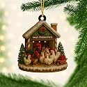 Personalized Chicken Ornament, Chicken Christmas Ornament, Custom Farm Name Ornaments, Chickens Farm Christmas Tree Ornaments, Gifts for Chickens Lovers - A14