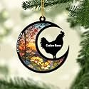 Personalized Chicken Ornament, Chicken Christmas Ornament, Custom Name Ornaments, Chickens Farm Christmas Tree Ornaments - A6