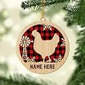 Personalized Chicken Ornament, Chicken Christmas Ornament, Custom Name Ornaments, Chickens Farm Christmas Tree Ornaments - A2