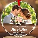 First Christmas Married Ornament 2026 Personalized Wedding