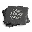 Personalized Coasters, Custom Logo & Name - Laser Engraved, Set of 12