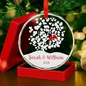Personalized Couple Love Birds Crystal Ornament - Customized Wedding Gift for Couples, Bridal Shower Gifts, Valentine Gift for Him/Her Boyfriend Girlfriend, Newlyweds, Marriage Proposal Gifts