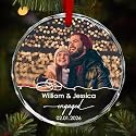 Personalized Couple Photo Engaged Crystal Ornament - Customize Wedding Gift for Couples, Bridal Shower Gifts, Valentine Gift for Him/Her Boyfriend Girlfriend, Newlyweds, Marriage Proposal Gifts