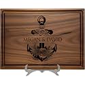 Personalized Cutting Board, Vintage Anchor & Nautical Floral Engraving, Wedding, Housewarming Gift for Couples & Boat Owners, USA Made Charcuterie