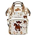 Personalized Diaper Bag Backpack Gift Cowboy Western Life Wild Cowgirl Boot Hat Multi-Purpose Nappy Bag: Ideal for Holidays, Packed with Space