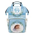 Personalized Diaper Bag Backpack Gift Hedgehog Watercolor Floral Wreath Dot Convenient and Durable: Waterproof Multi-Compartment Nappy Bag
