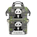 Personalized Diaper Bag Backpack Gift Watercolor Bamboo Panda Ultimate Nappy Bag: Spacious, Waterproof &amp; Perfect for Travel